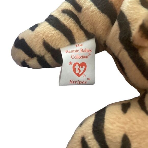 Stripes the Tiger PVC Ty 1995 Beanie Baby Plush Collectible Nostalgia Stuffed An - Picture 7 of 10